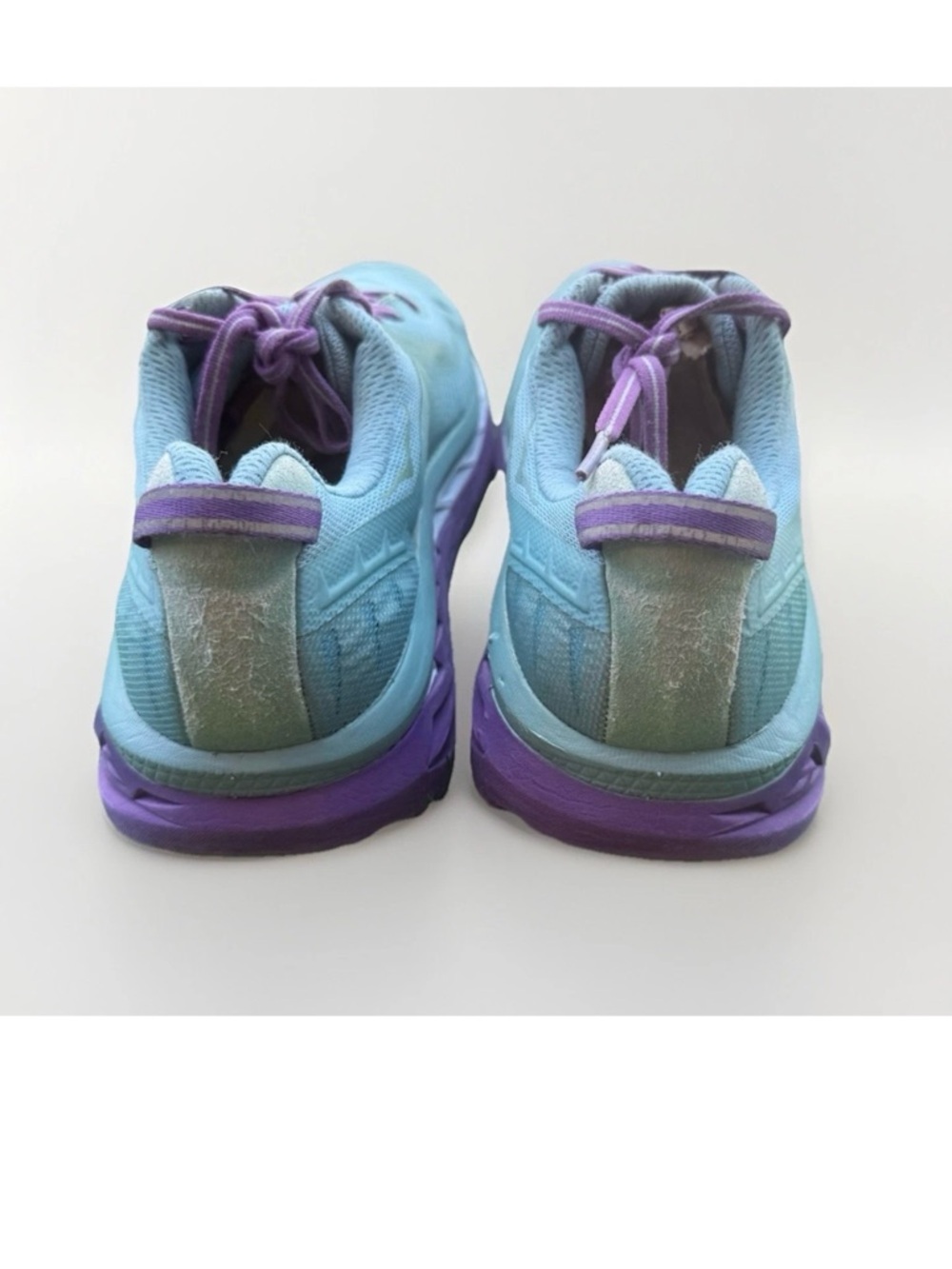Hoka One One Womens Sz 9.5 Aqua Blue Purple Running Shoes Mesh Athletic Sneakers - Picture 7 of 16